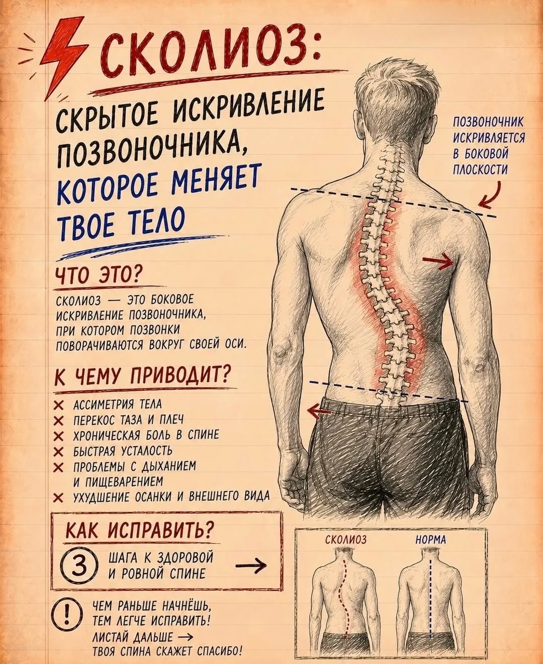 СКОЛИОЗ: СКРЫТОЕ ИСКРИВЛЕНИЕ, КОТОРОЕ МЕНЯЕТ ТЕЛО