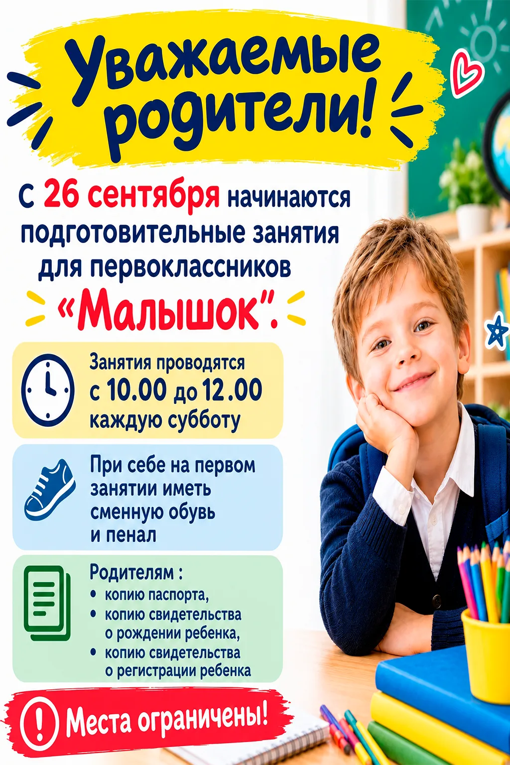 Внимание, родители будущих первоклассников! 🔔