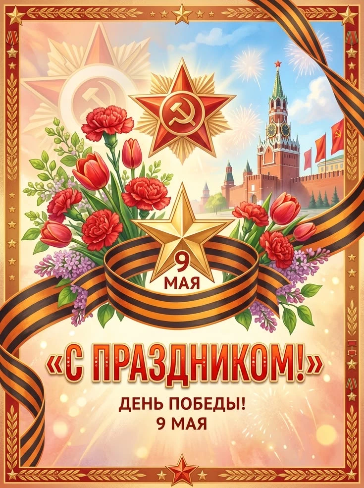 С Днём Великой Победы, 9 Мая!
Поздравляем вас с этим самым важным, самым трогательным праздником наш