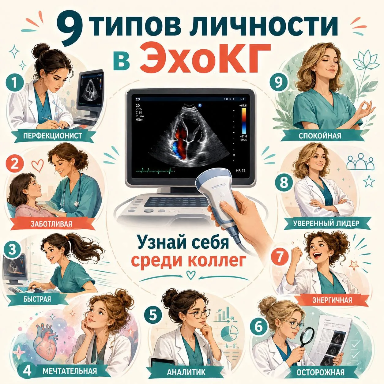 «Как разные типы личности делают ЭхоКГ».