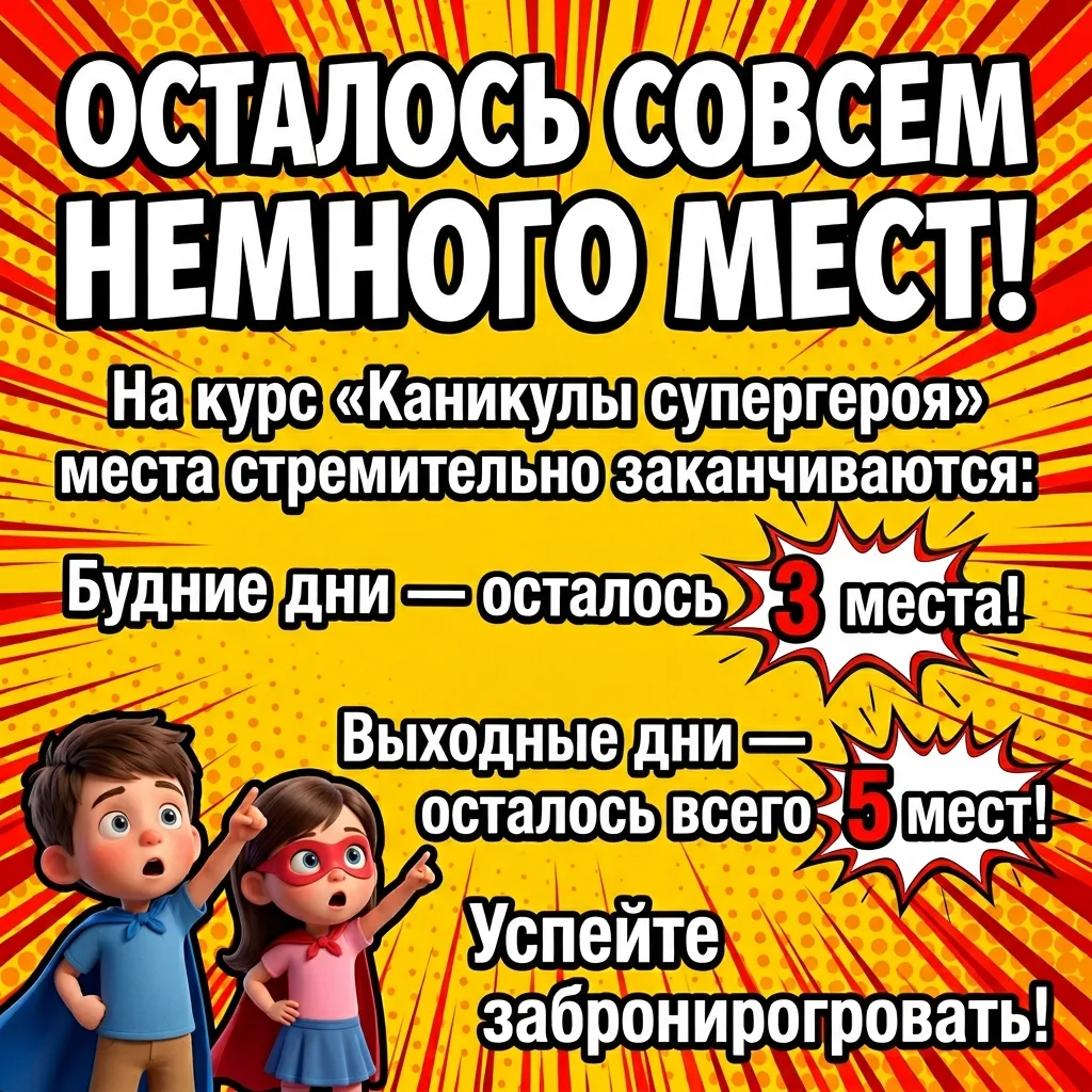 🚨 Места заканчиваются! Курс «Каникулы супергероя»
