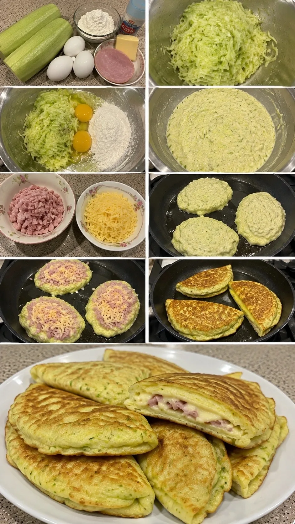 🥒 Быстрые кабачковые пирожки на сковородe