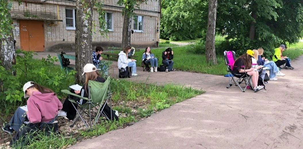 Летняя практика (пленэр) в Кораблинской ДХШ имени А.В.Картынова в самом разгаре. Юные х...