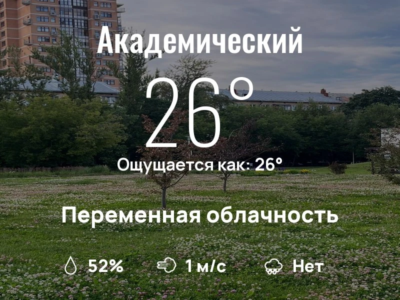 Что с погодой в Академическом?