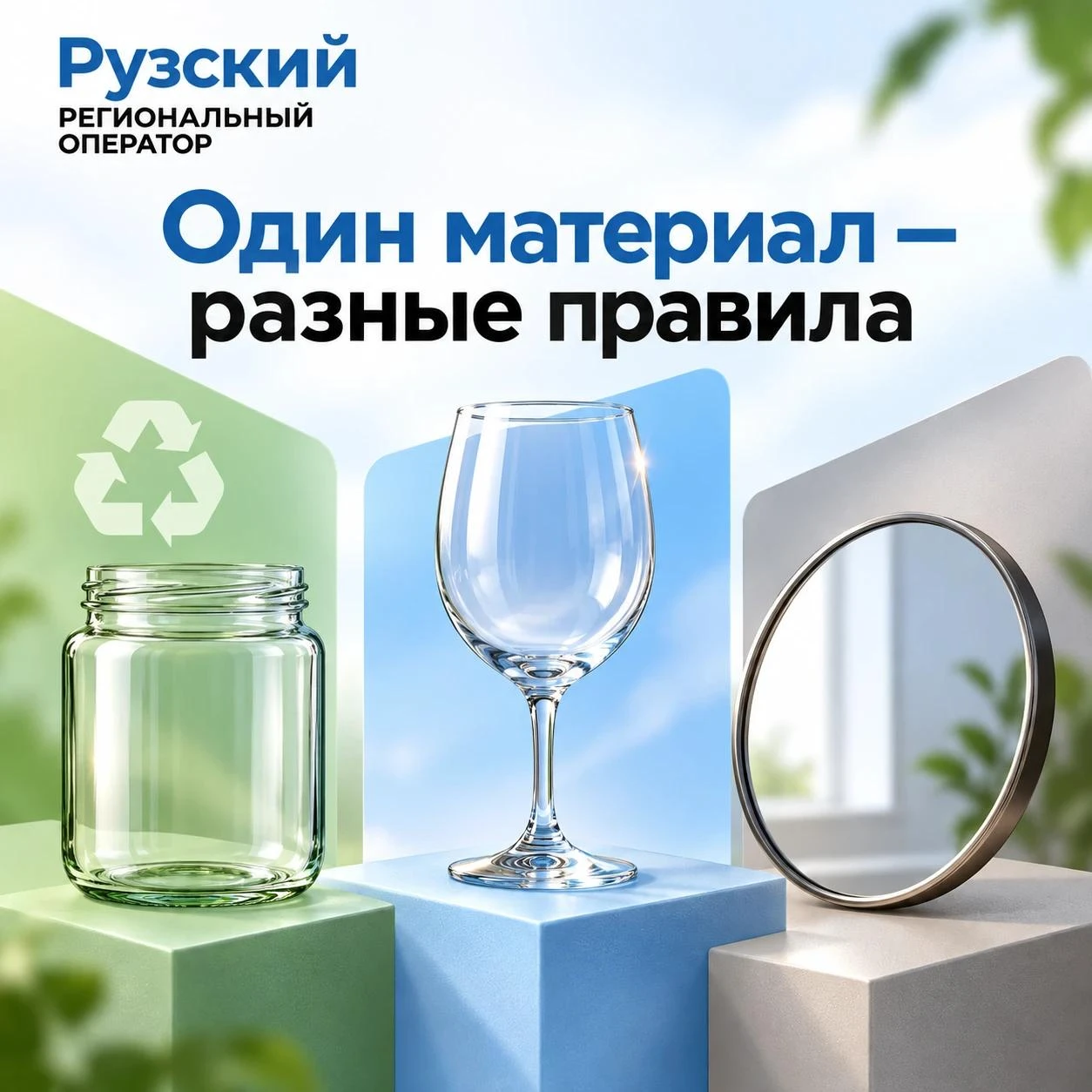 🫙 Банка, бокал и зеркало: кажется, всё стекло. Но сортировать их нужно по-разному.