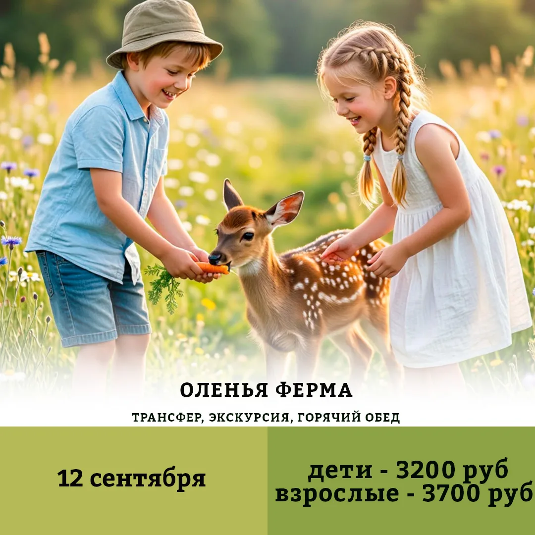 💫Тур – экскурсия на Оленью Ферму

📅Дата: 12 сентября

Тур на оленью ферму в Горный Балыклей — это 