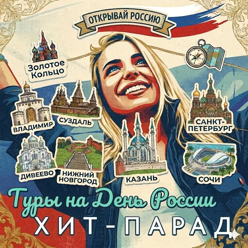 🎉 Ловите ХИТ-ПАРАД туров на ДЕНЬ РОССИИ и не только ! Выбирайте удобные для себя даты📋👉