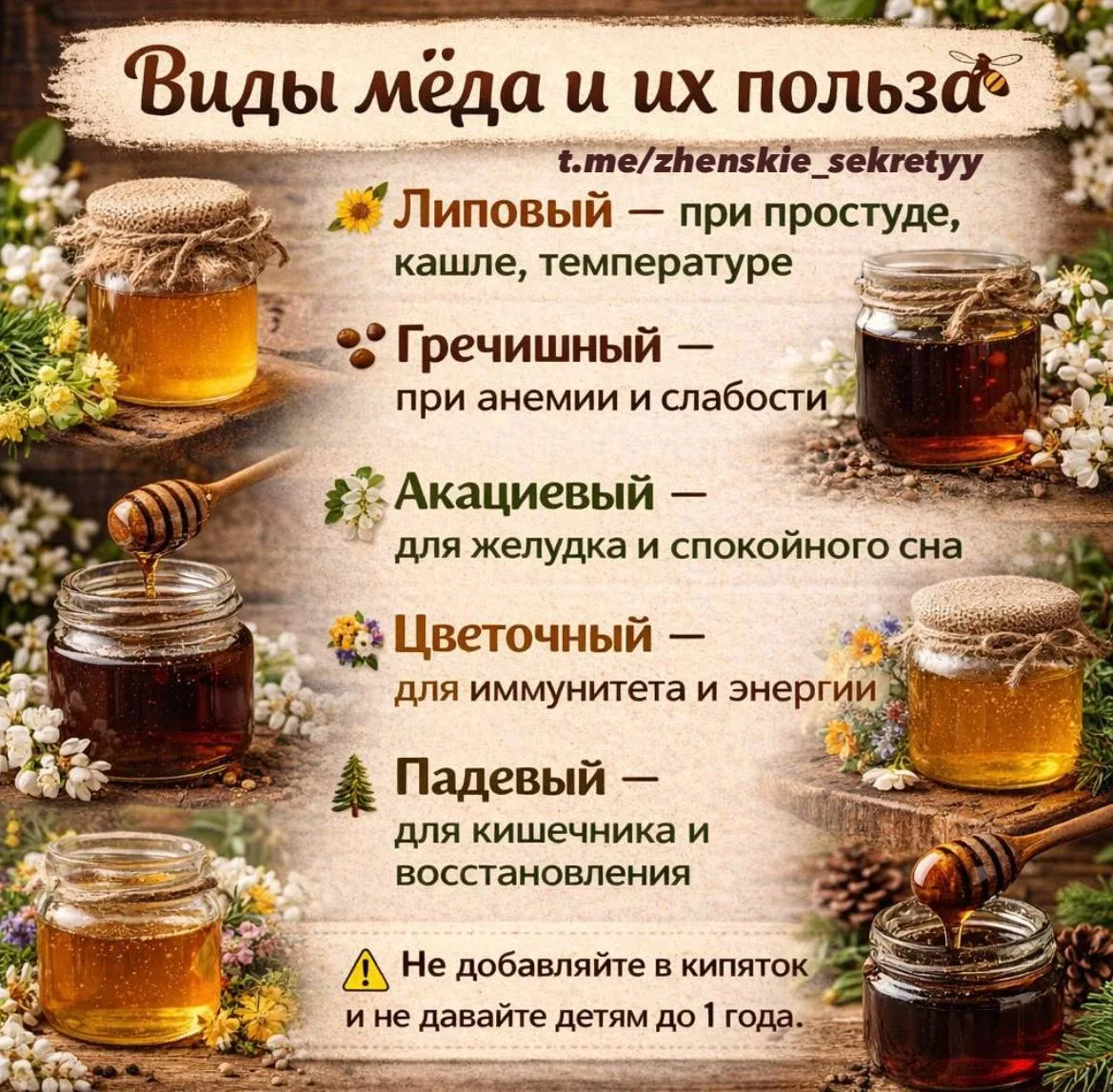 Виды мёда и чем они полезны.