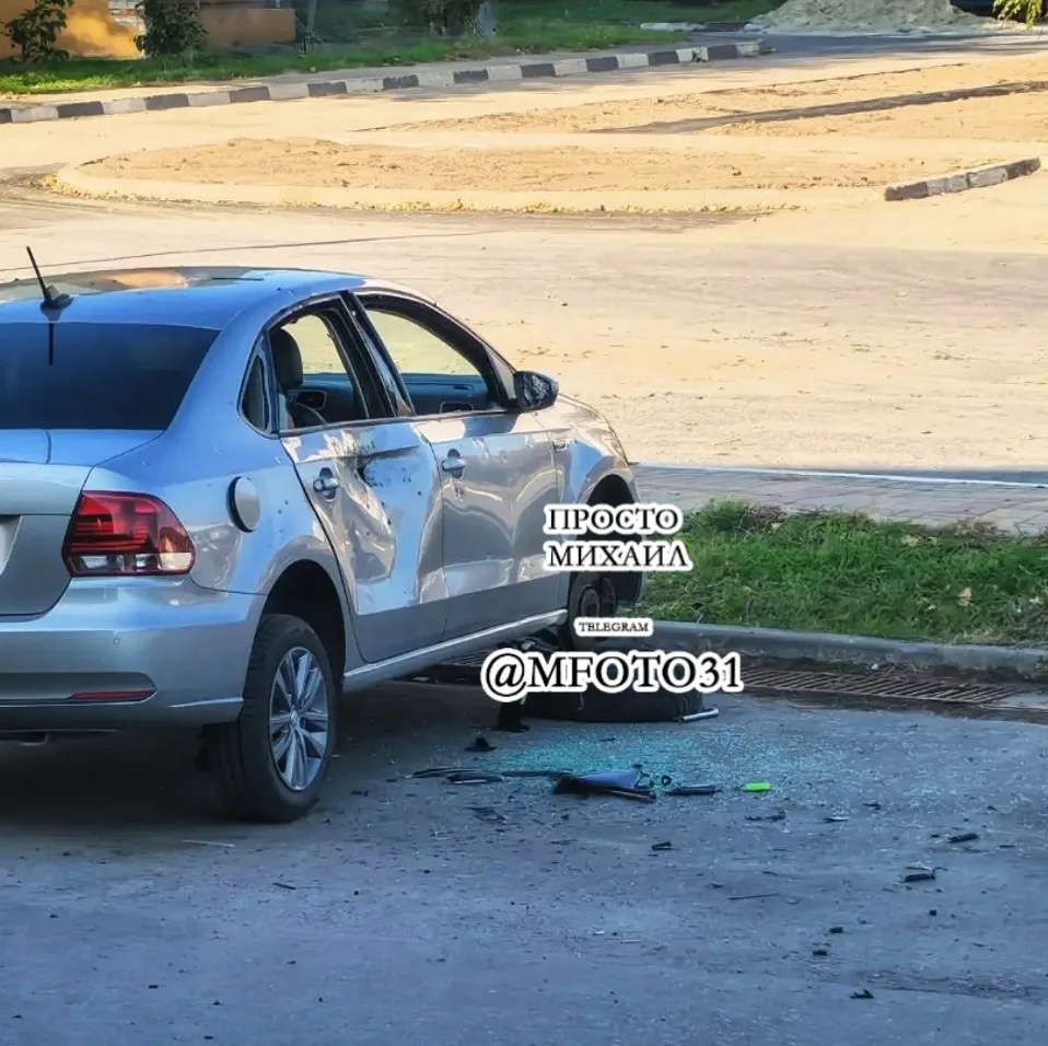 Шебекино маслозавод р-н кольца атака дрона на припаркованный автомобиль