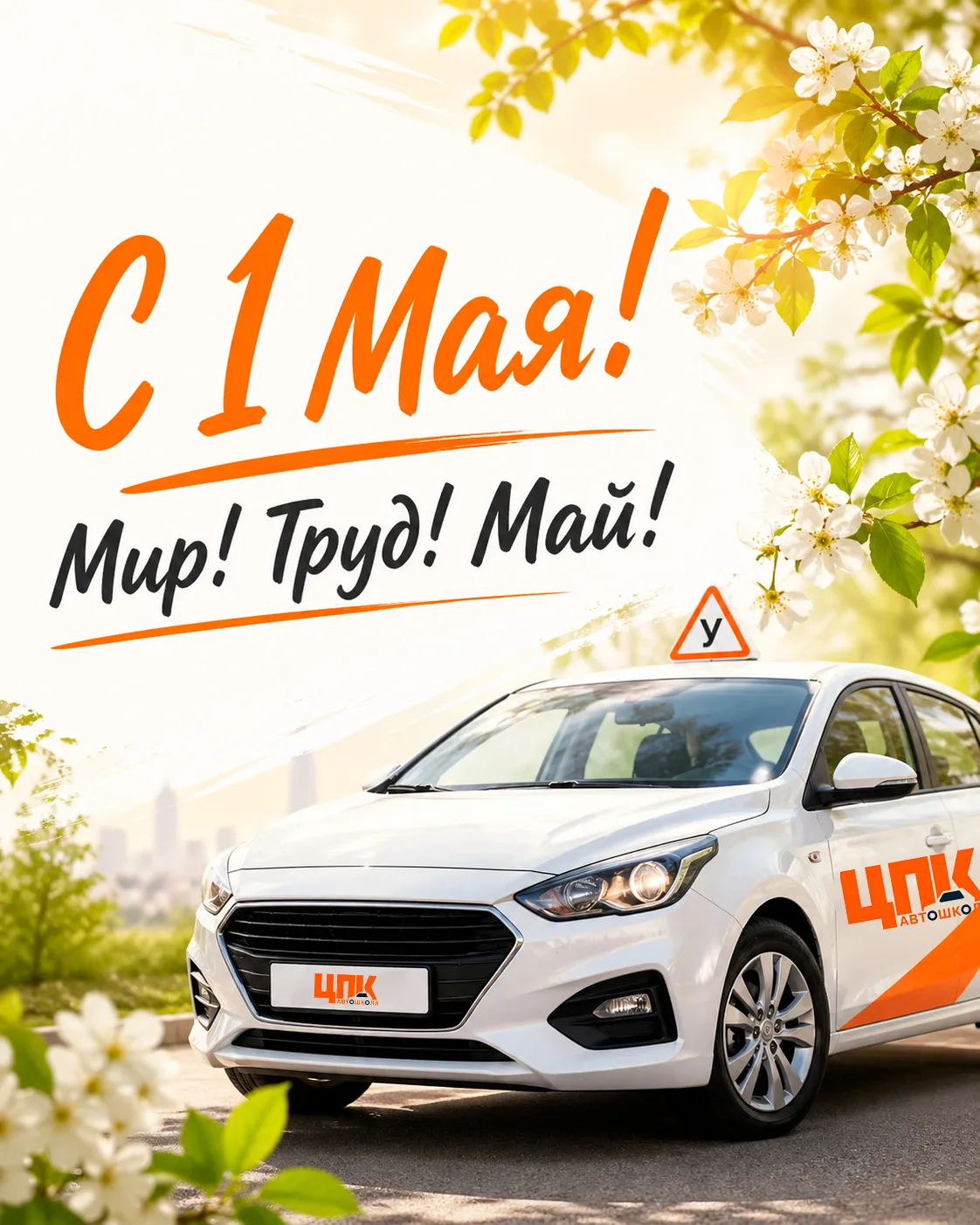 🌸🌿 С 1 Мая! Мир! Труд! Май! ☀️🚗