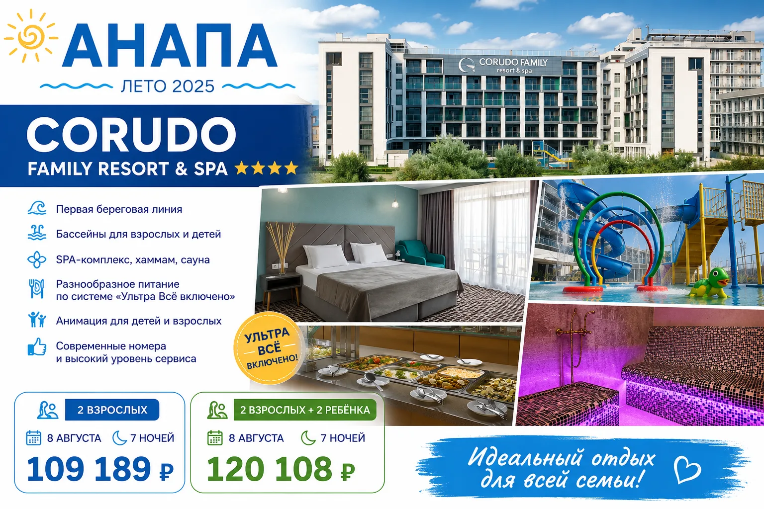 🌊 Анапа | CORUDO FAMILY RESORT & SPA 4⭐️