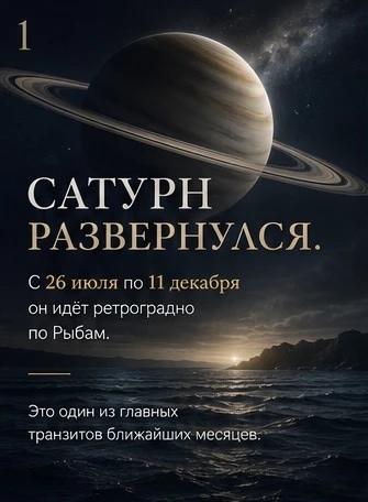Сатурн развернулся.