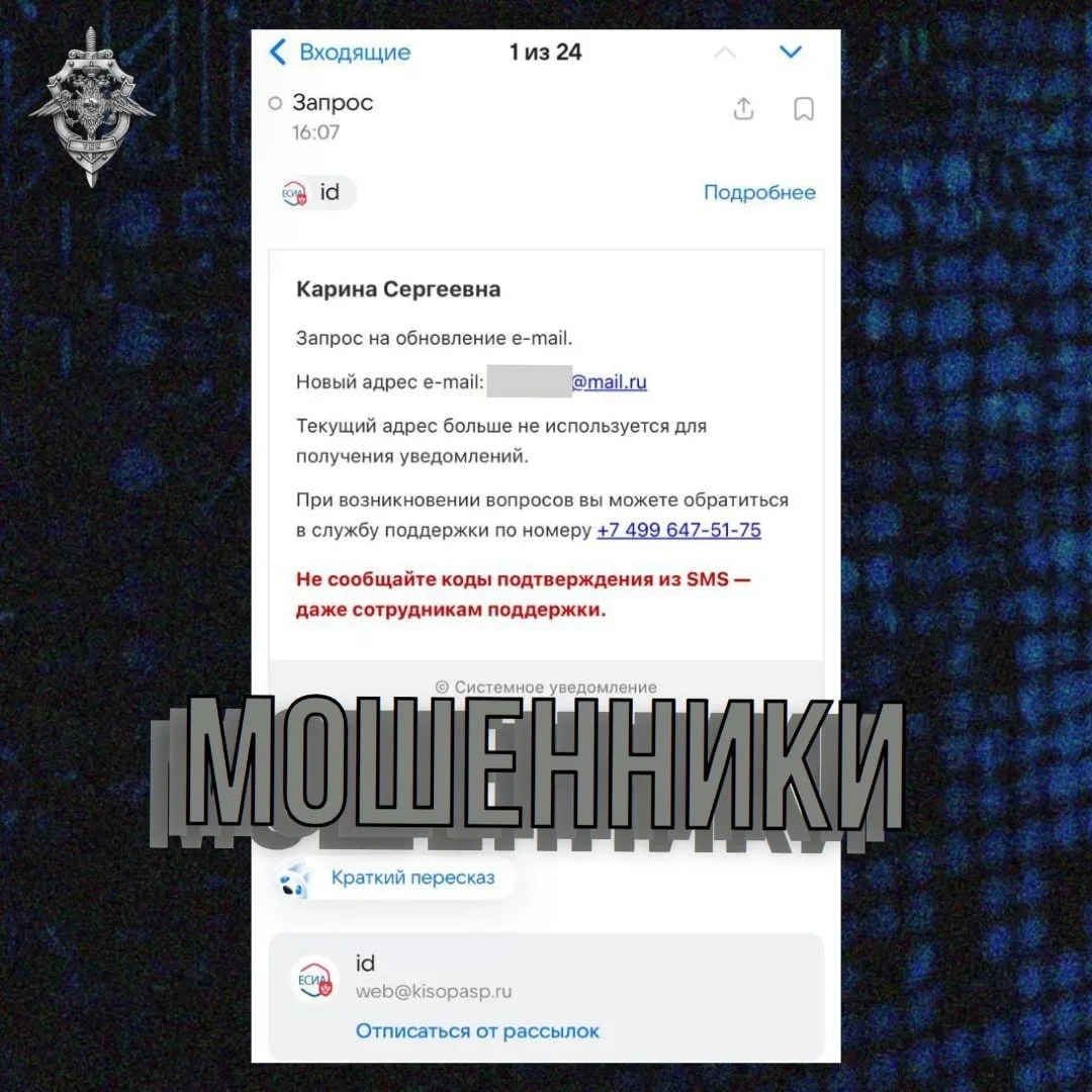 Мошенники придумали новую схему обмана — в этот раз через смену почты в «Госуслугах».