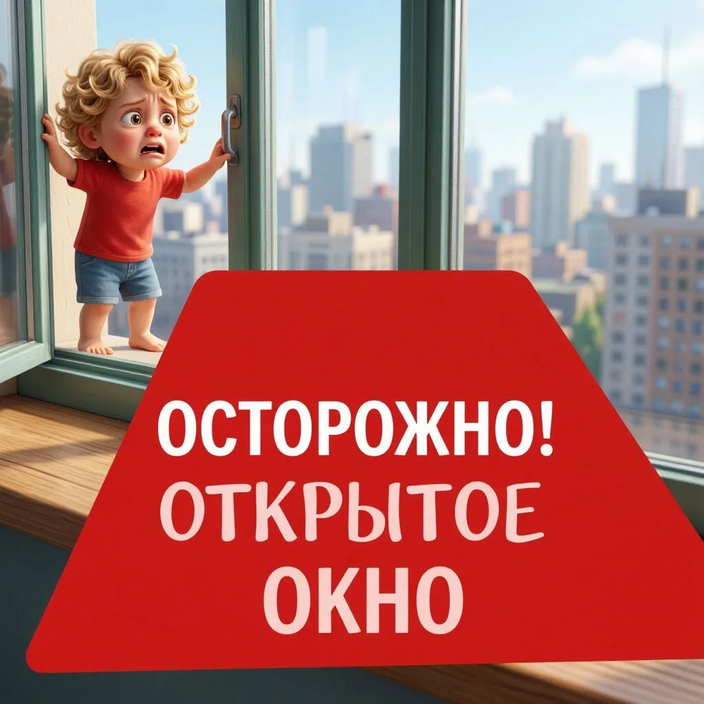 ⚠️ Опасность открытых окон: бережём самых маленьких! ⚠️

Открытое окно в квартире, где есть дети, — 