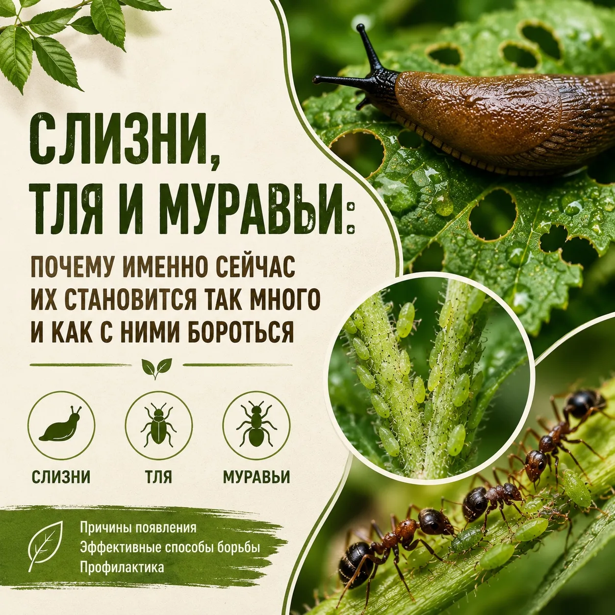 Слизни, тля и муравьи атаковали участок? 🐌🐜

Если в конце мая или начале июня вредителей стало зам