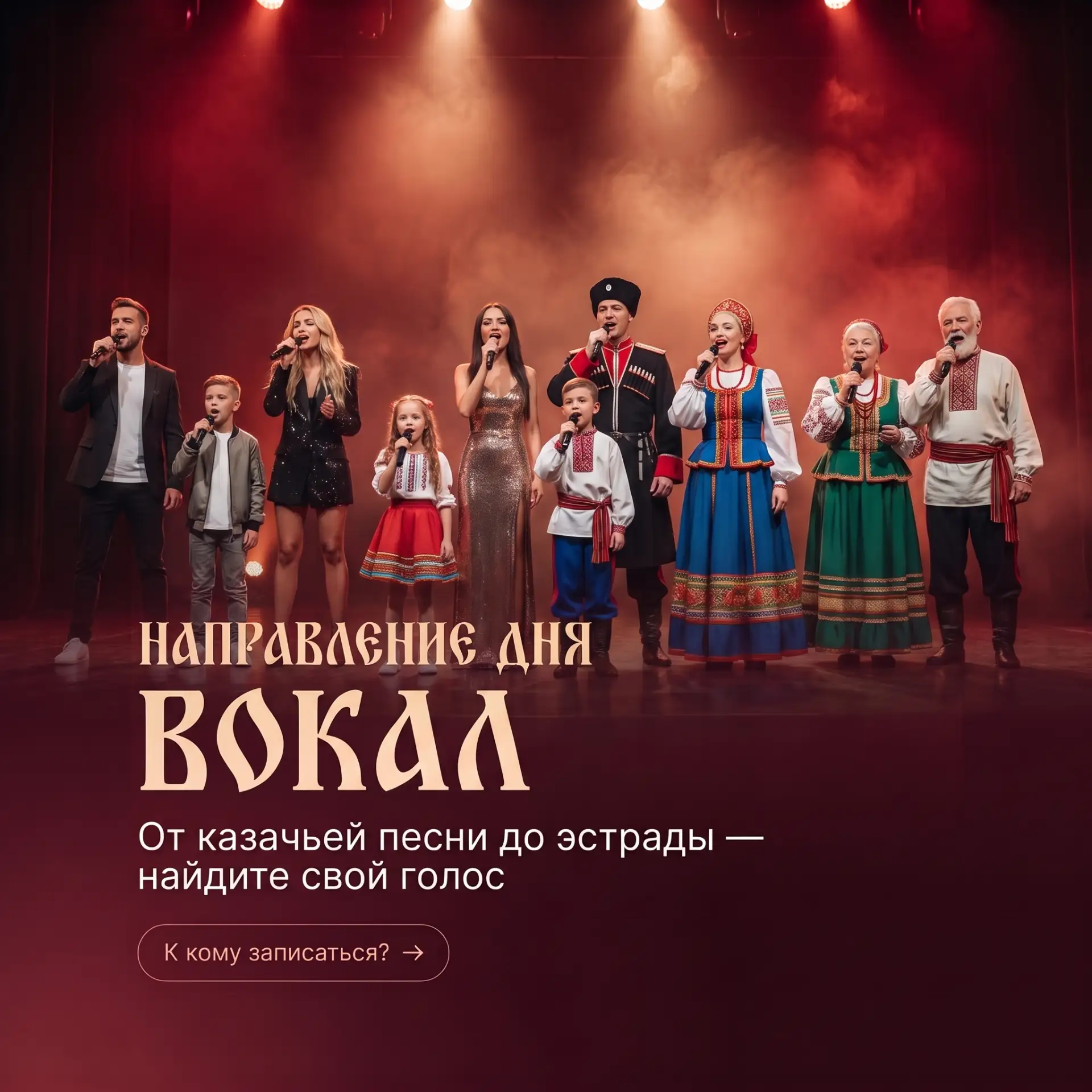 Продолжаем серию постов о наших направлениях! Сегодня — вокал 🎤