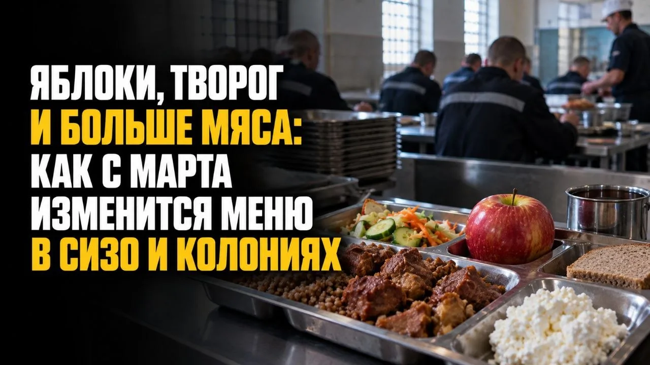 ЯБЛОКИ, ТВОРОГ И БОЛЬШЕ МЯСА: КАК ИЗМЕНИТСЯ МЕНЮ В СИЗО И КОЛОНИЯХ
