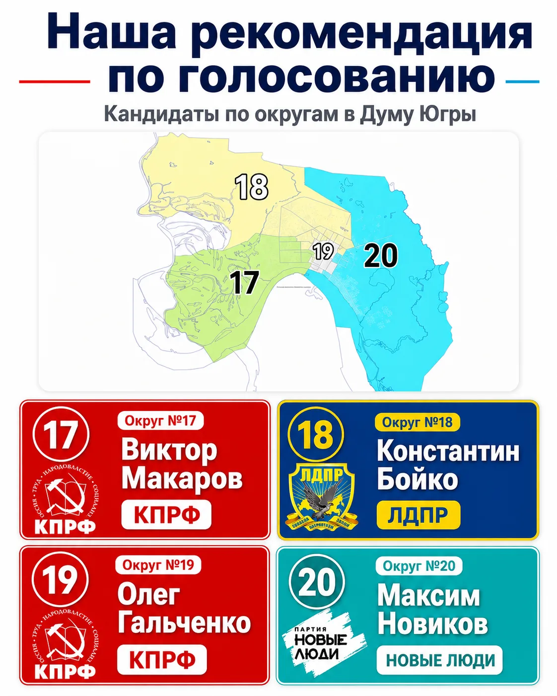 Спасибо всем за помощь в определении с выбором кандидатов на выборы в думу Югры по одно...