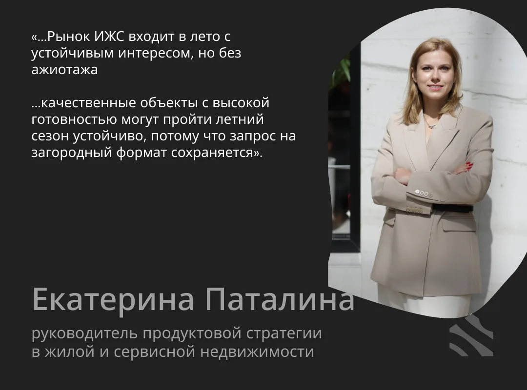 ‼️Как себя чувствует рынок ИЖС в начале лета

💬Екатерина Паталина, руководитель продуктовой стратег