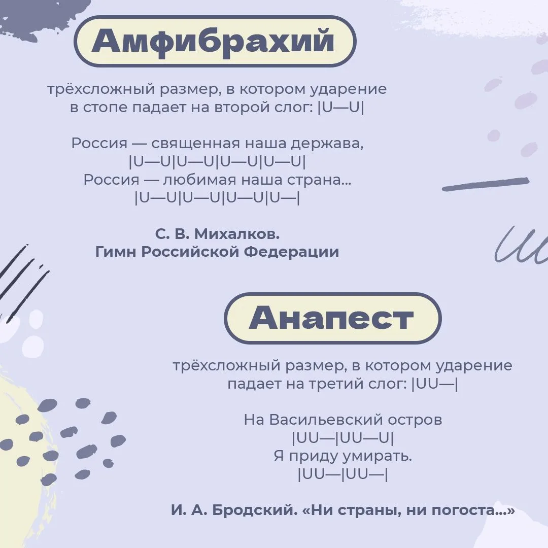 📝С этой шпаргалкой у вас больше не возникнет проблем с определением размера стихотворения на литерат