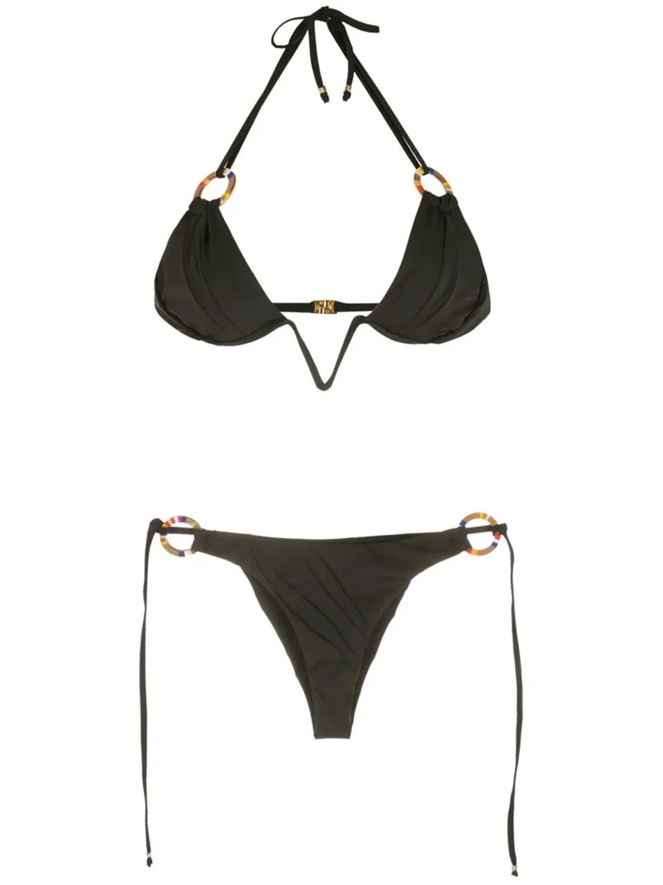 Model Appearance — fit, toned female body with defined abs and curvy hips, smooth sun-kissed golden 