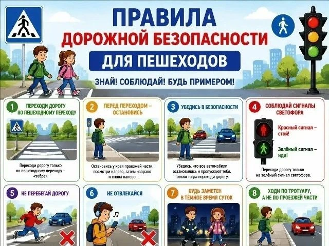 🚔❗️Госавтоинспекция предупреждает пешеходов о правилах безопасного поведения на дороге