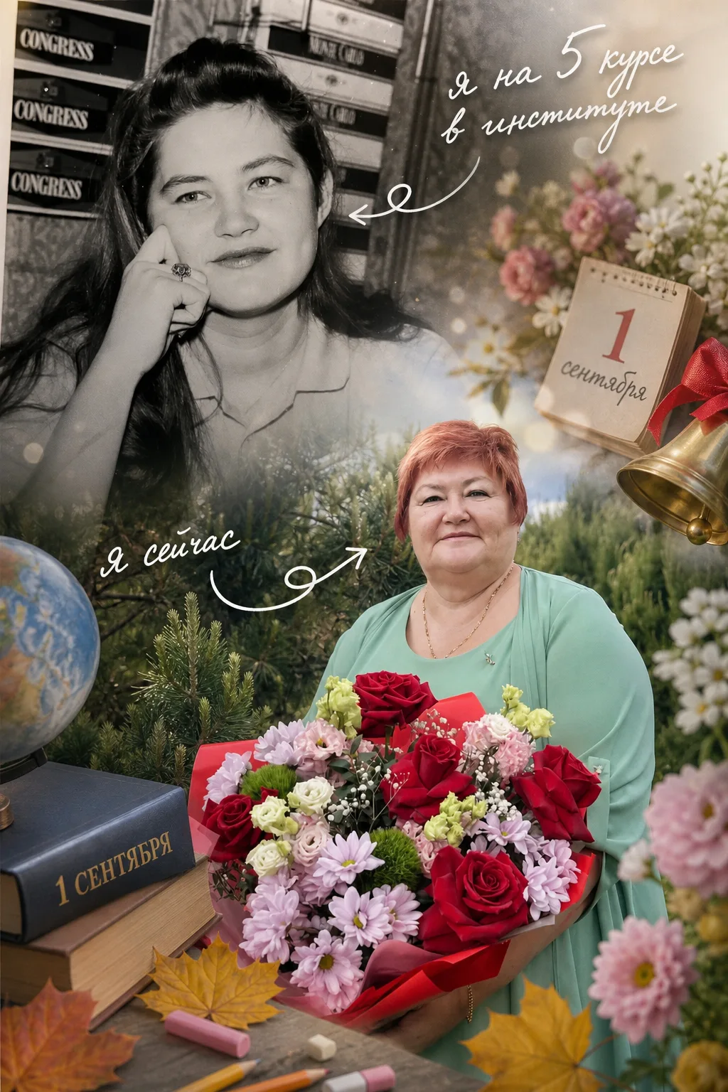 Продолжает сегодня ностальгический флешмоб «Я тогда и сейчас» 🍂  учитель математики Та...