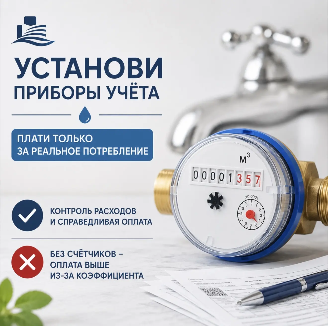 💧 Почему важно установить приборы учёта?