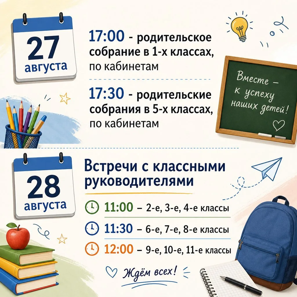 🏫 РАСПИСАНИЕ ВСТРЕЧ С КЛАССНЫМИ РУКОВОДИТЕЛЯМИ 🏫
