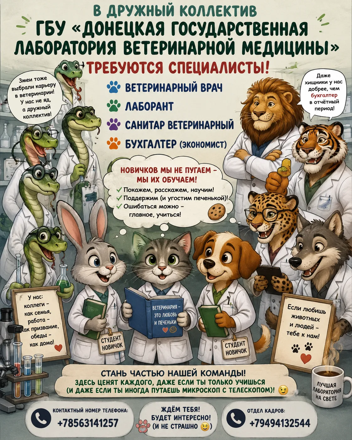 Требуются специалисты. 
Подписывайтесь на наш канал в Maх: ГБУ "Донецкая ГЛВМ" https://max.ru/id9308