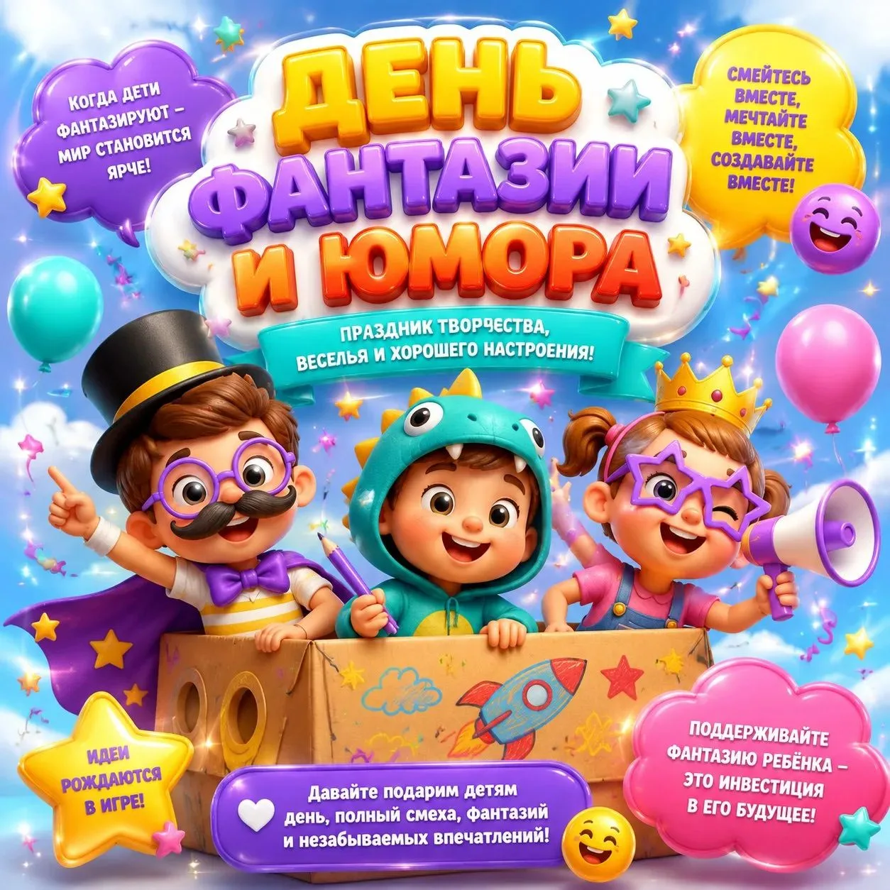 Сегодня в календаре — День фантазии и юмора. А это значит, что всё, что скажут наши воспитанники — ч