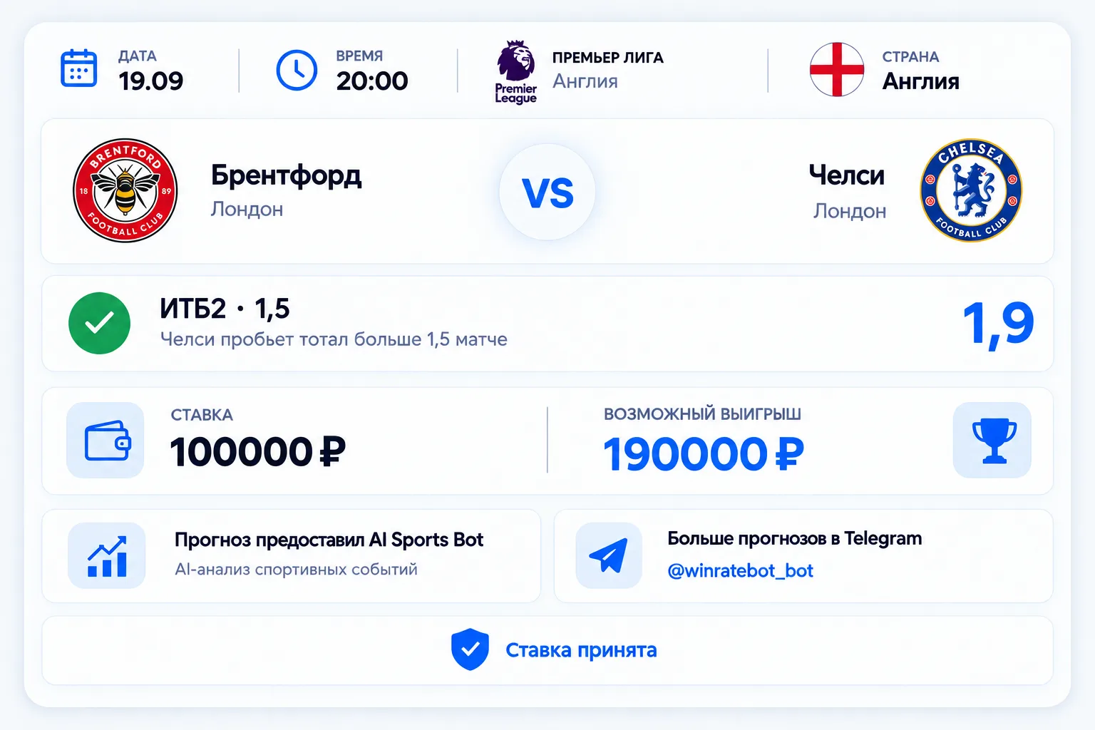 Ожидаем результативную игру со стороны Челси и выбираем вариант на  тотал больше 1,5 от...