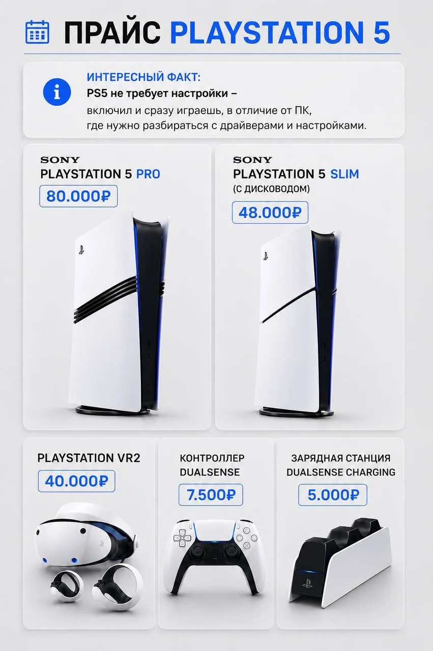 ПРАЙС PlayStation 🎮  Возможность приобретения: ✔️в кредит от 2,5% в месяц переплаты (предварительное