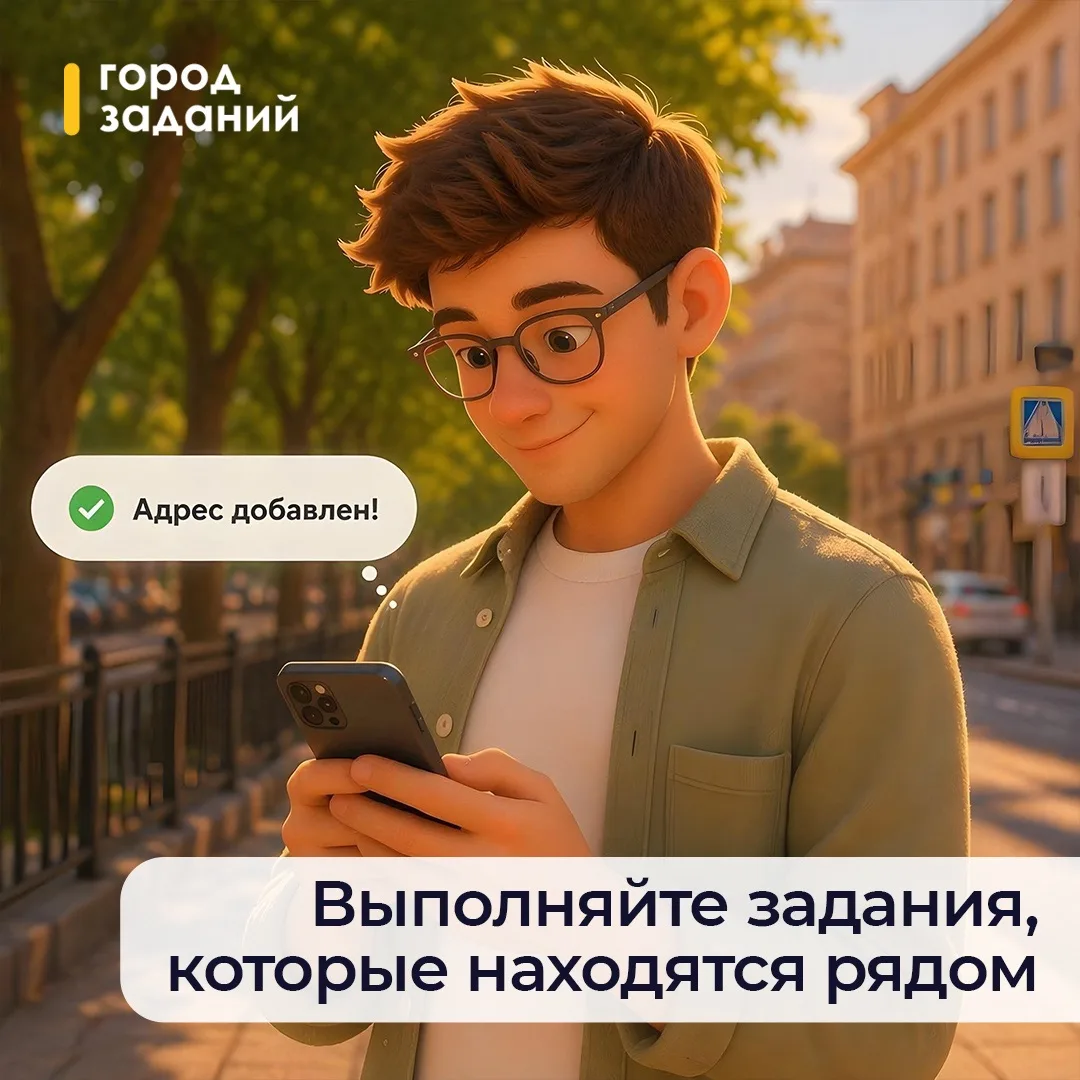 Ловите лайфхак от «Города заданий»! ✨

Чтобы видеть интересные задания рядом с собой,  добавьте нужн