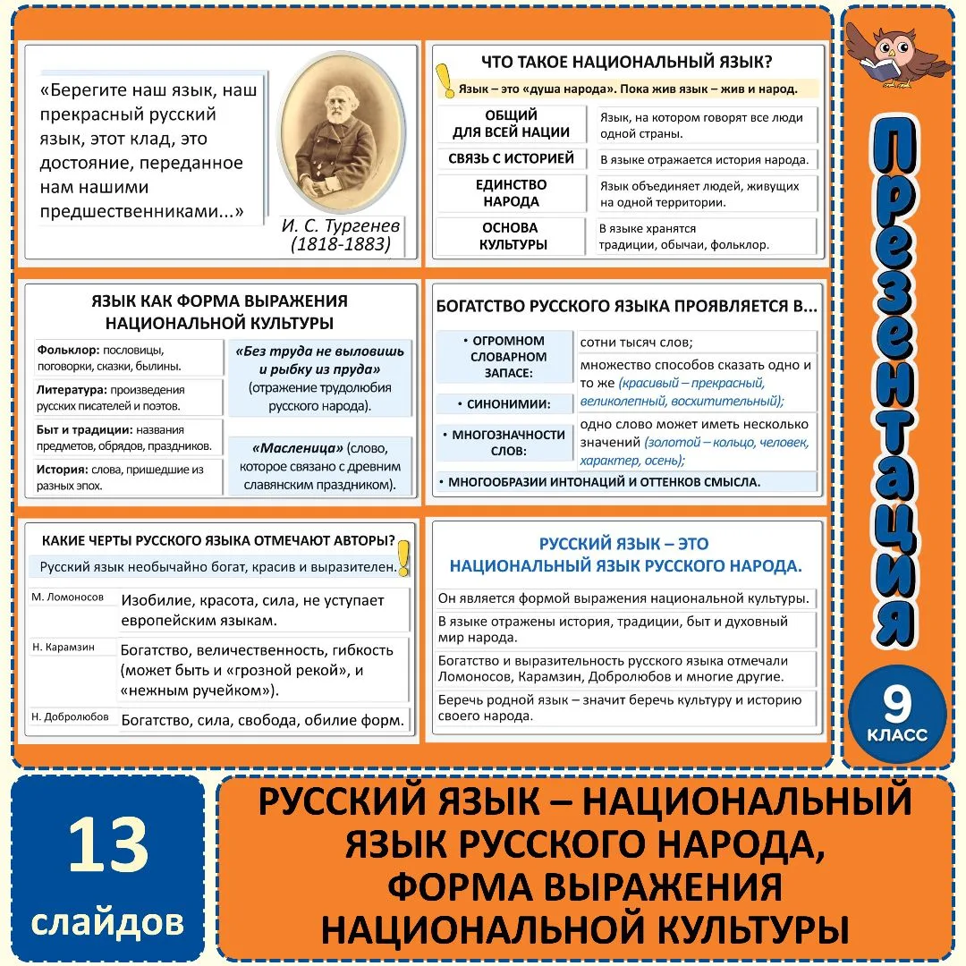 Презентация «Русский язык — национальный язык русского народа, форма выражения национал...