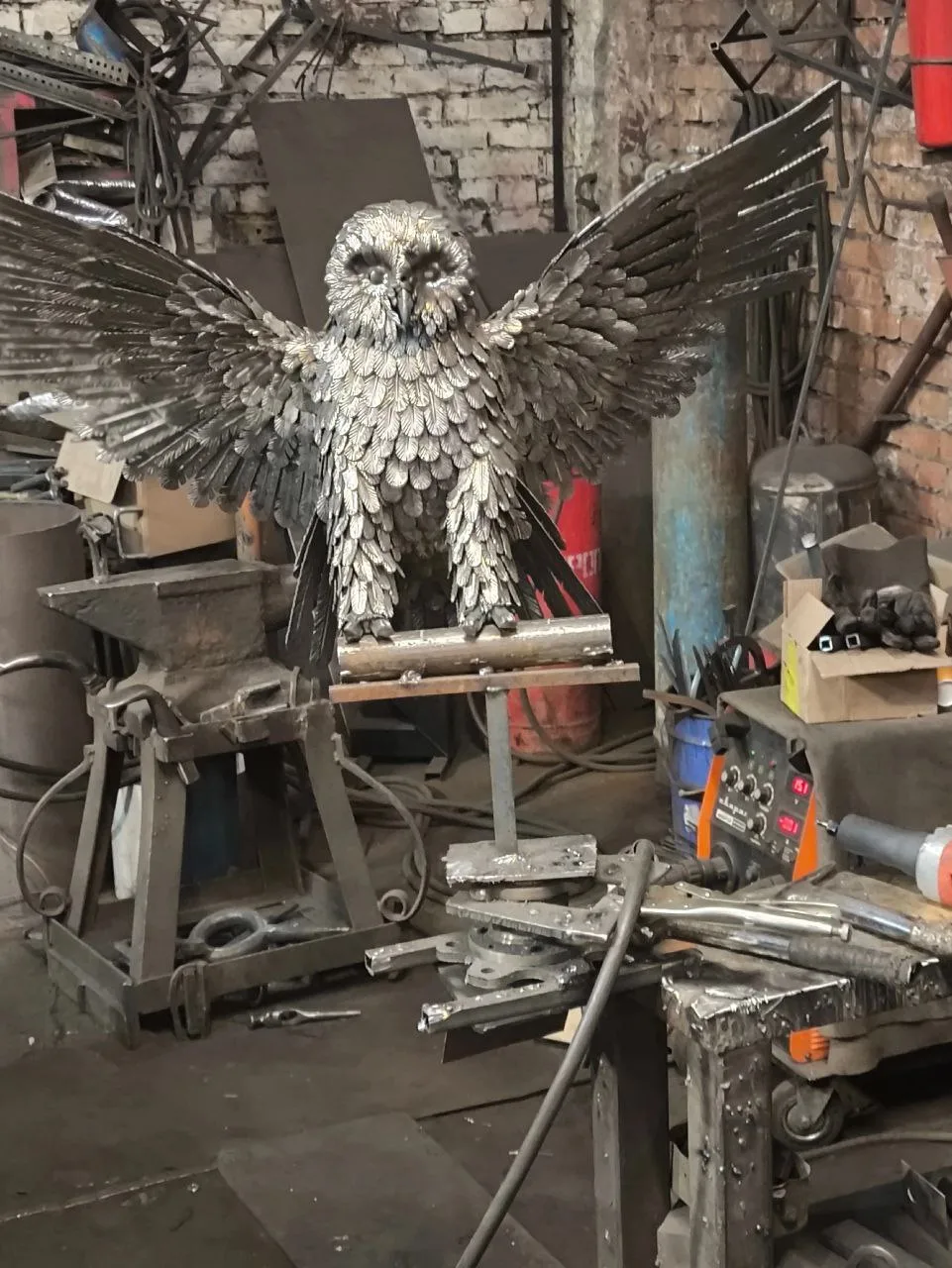 Скульптура совы из металла🦉