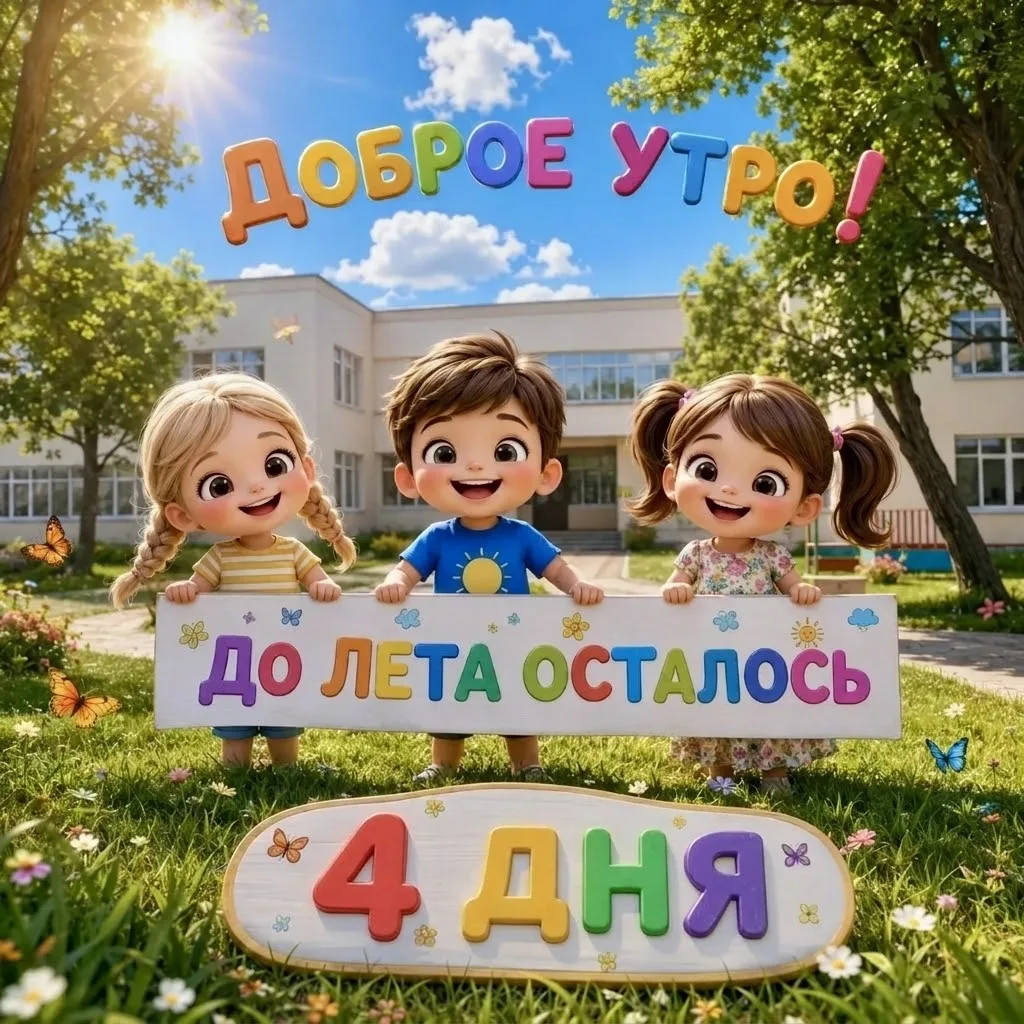 С добрым утром, малыши и родители! 🤗 До лета — всего 4 дня! Пусть этот день принесёт м...