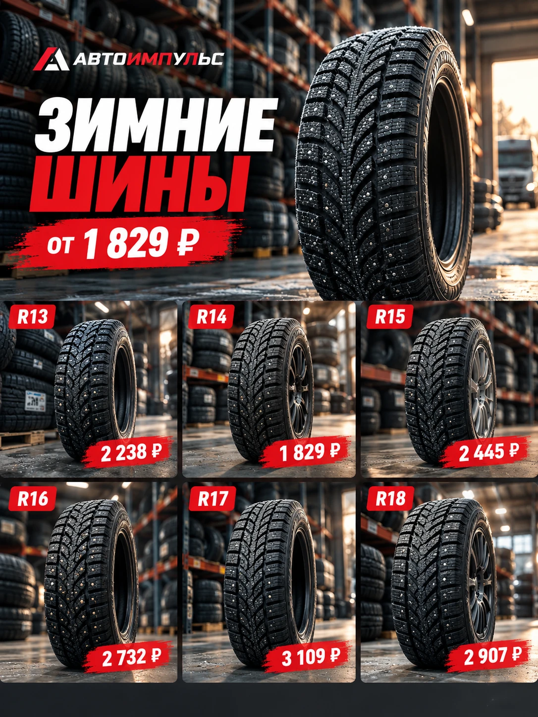 Зимние шины — цены от 1 829 ₽