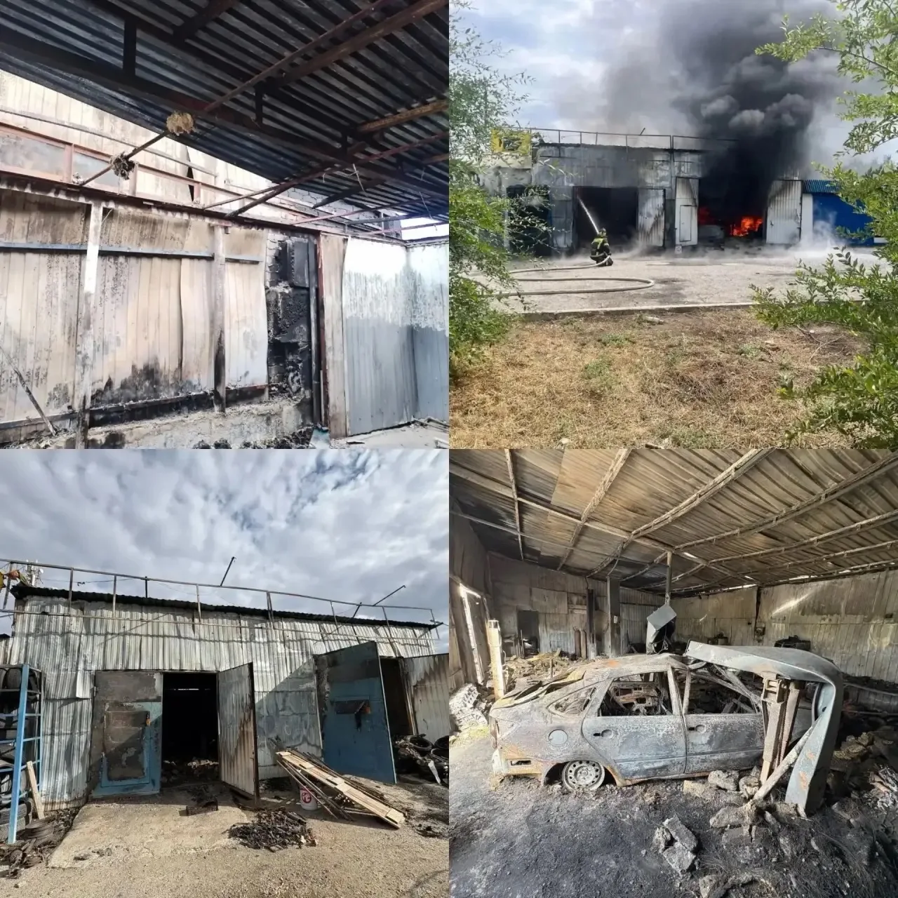 🔥 После крупного пожара в Волжском полностью уничтожен автосервис.