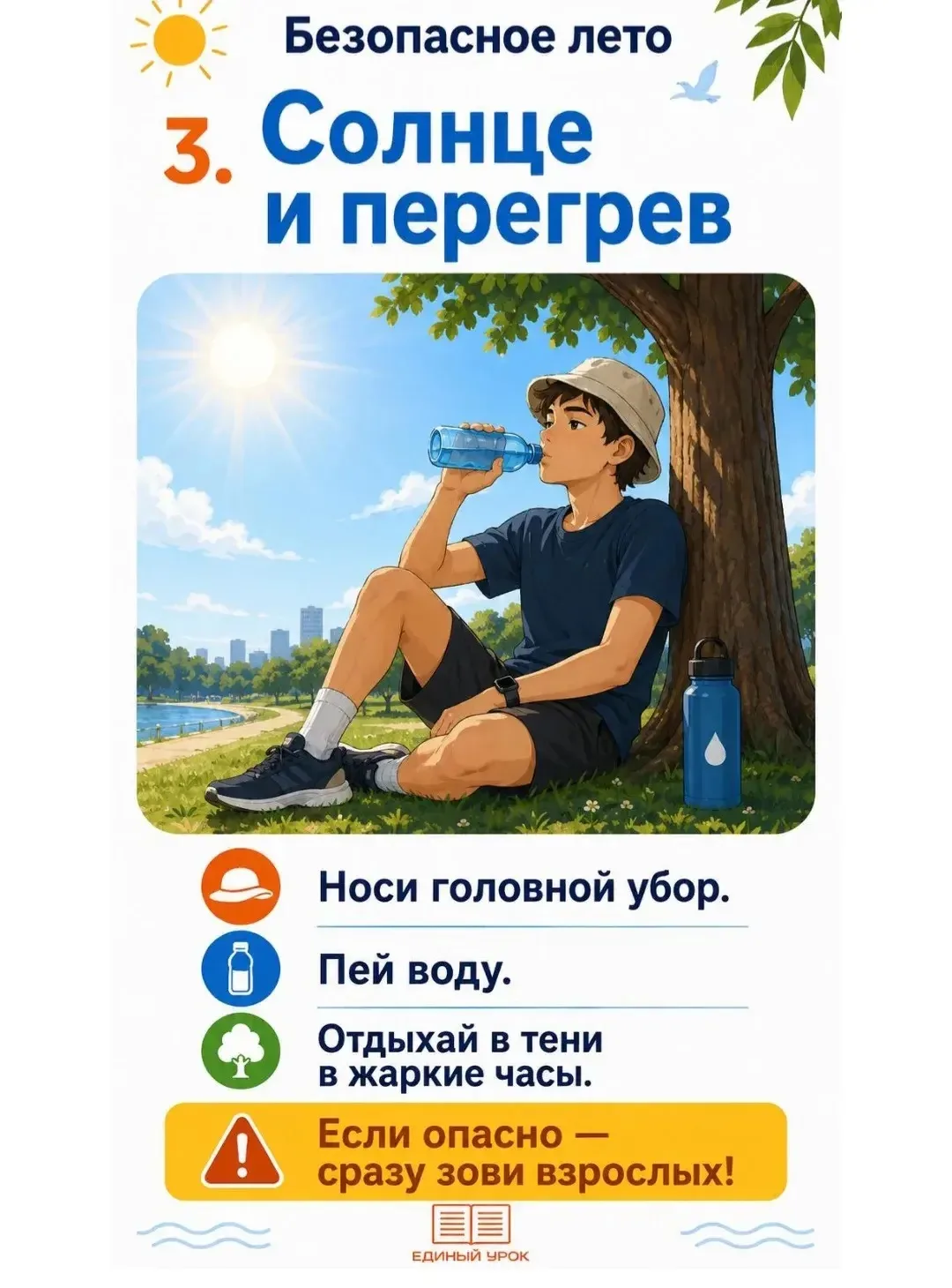 ☀️ Безопасное лето — это просто, если помнить правила.  Эти памятки — для ребят 12–16 лет. Внутри: в