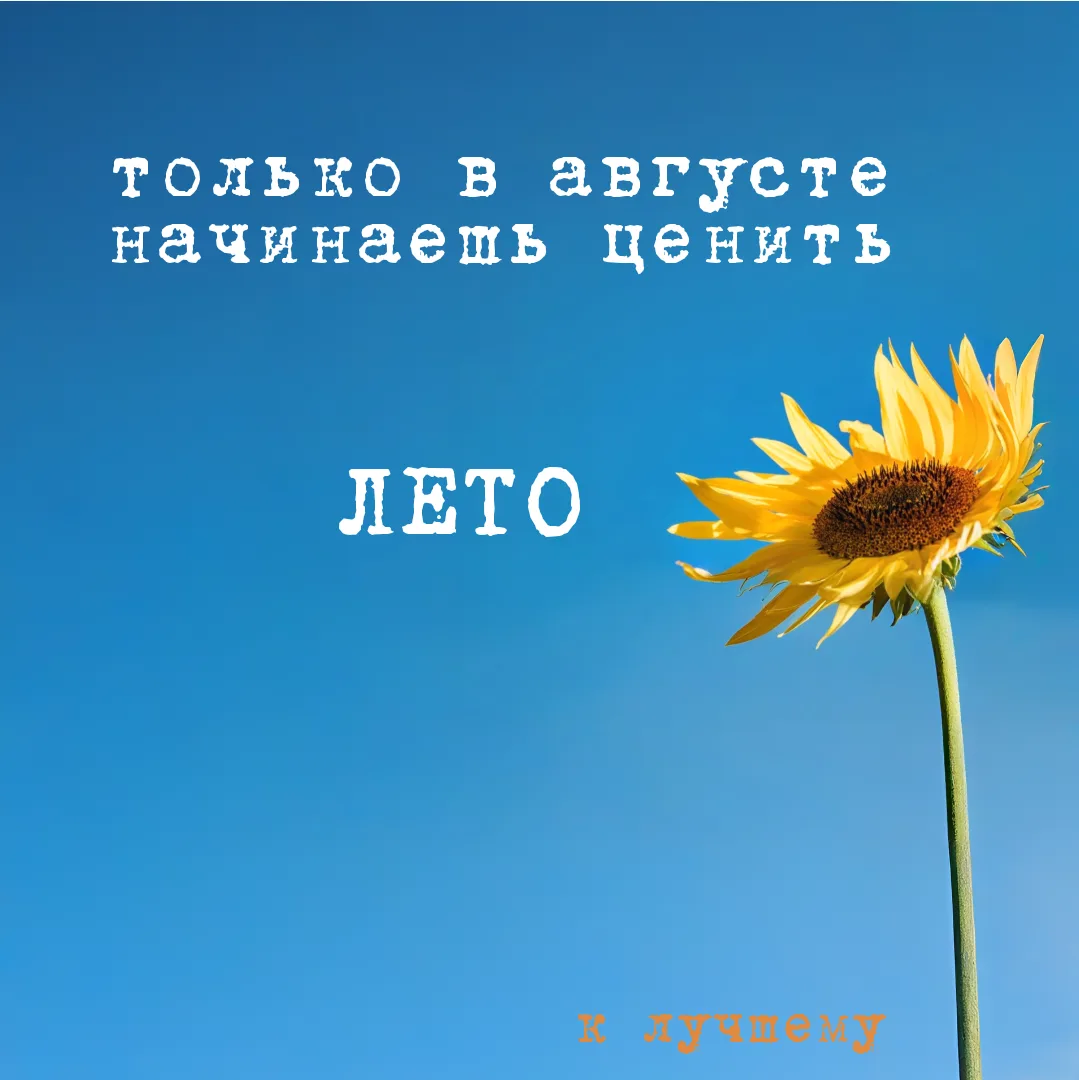 А впереди ещё целый месяц лета!🌻

К лучшему!

макс // вконтакте