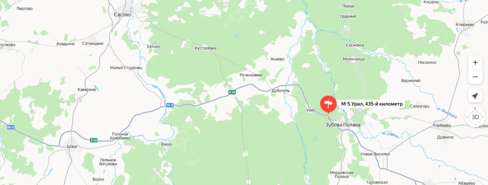 На М-5 рядом с Рязанской областью ограничено движение