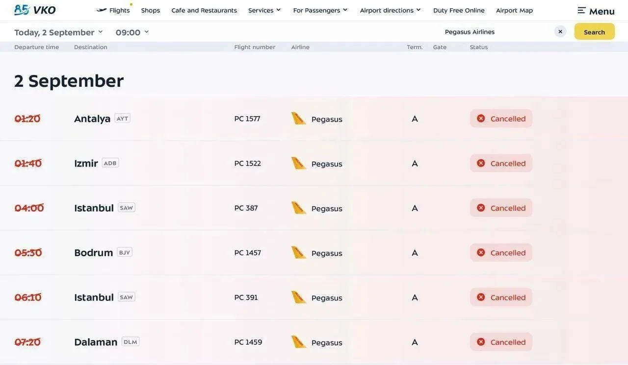 ✏️ В транспорте: Турецкие авиакомпании начали массово отменять рейсы из-за ситуации с в...