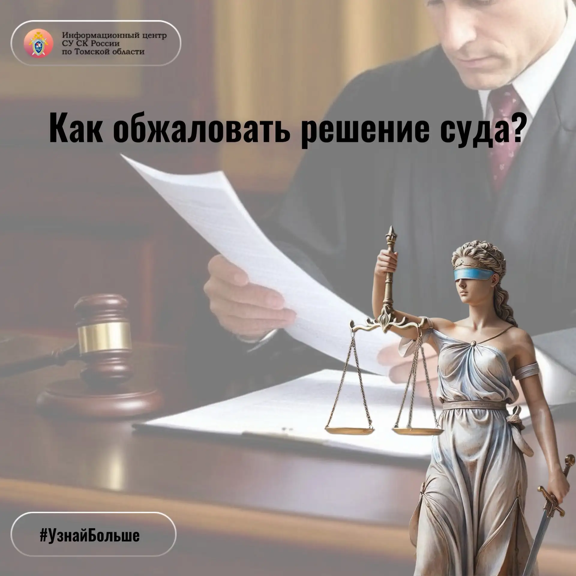 Как обжаловать решение суда – в рубрике Информационного центра СУ СК России по Томской области #Узна