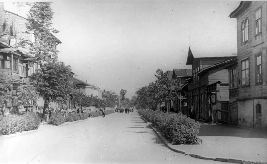 Улица Красных Зорь в Павловске, 1950-е.

Сегодня это угол Конюшенной улицы и Медвежьего переулка.

Н