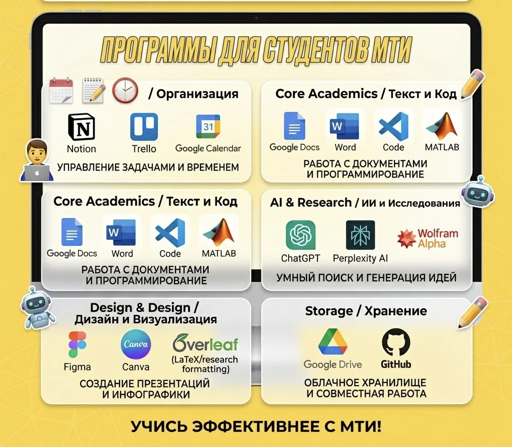 Вот список самых популярных и полезных программ, которые чаще всего используют студенты для учебы, о