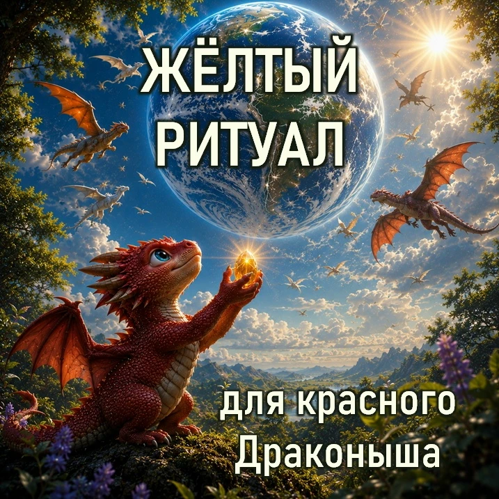 Проведи свой маленький жёлтый Ритуал, чтобы помочь красному Драконышу взлететь. Сегодня. Сейчас. Выб