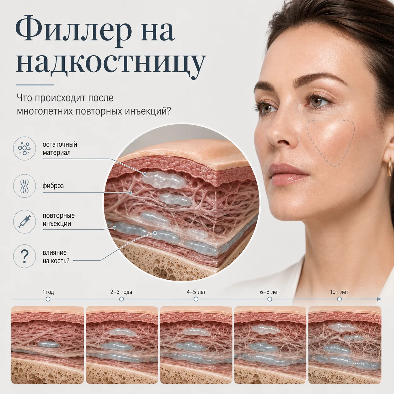 Учебно методическое пособие для косметологов: Филлер на надкостницу: анатомия, показания, техника, д