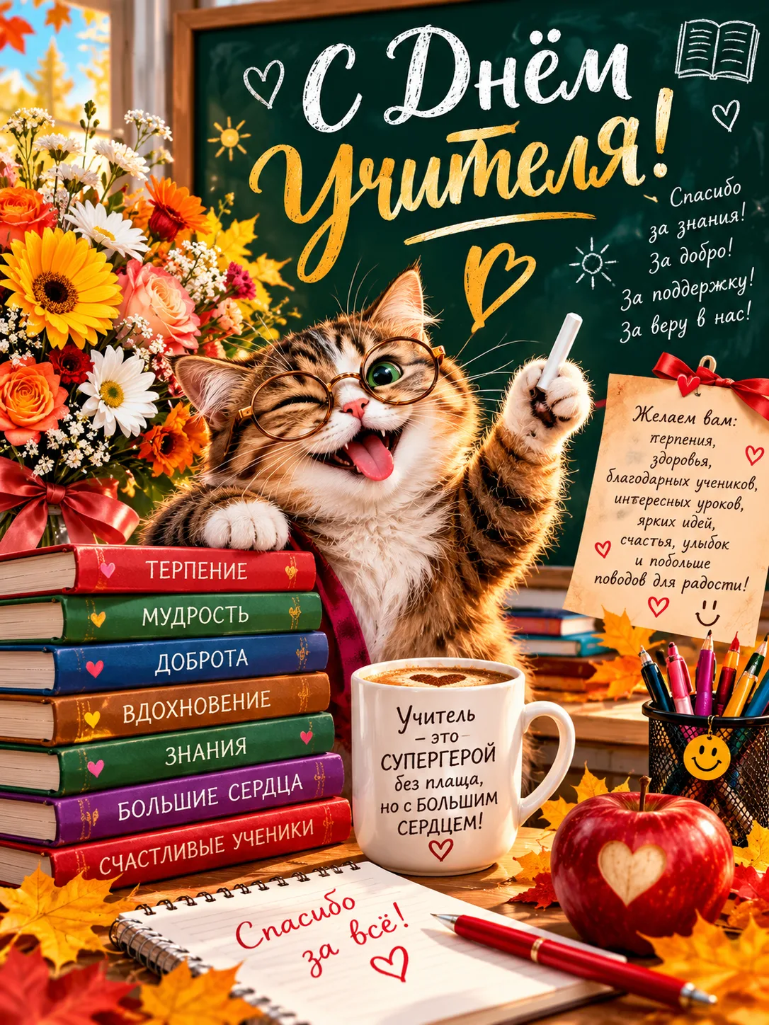 🍁📚 С ДНЁМ УЧИТЕЛЯ! 📚🍁