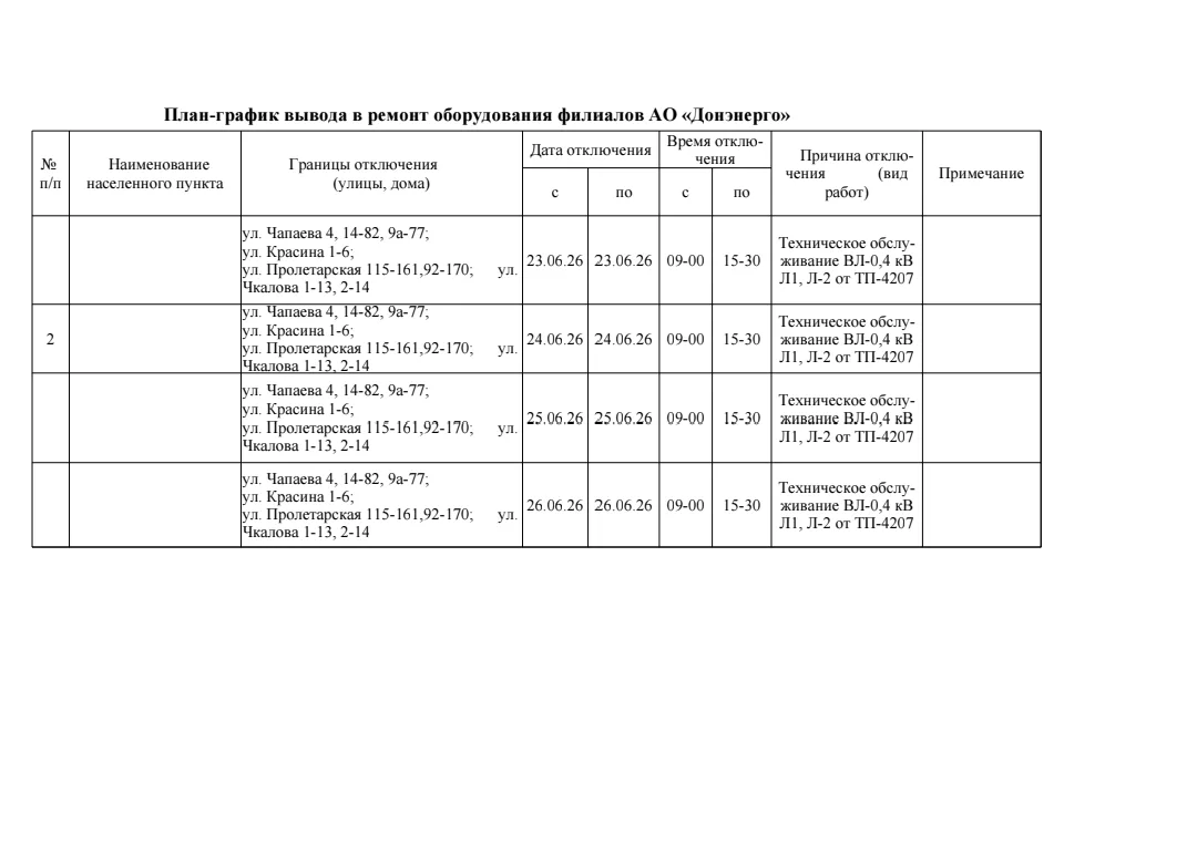 Плановое отключение электроэнергии.

#тацинскоесельскоепоселение #тацинскийрайон #ростовскаяобласть